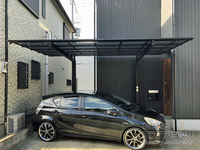 和歌山県和歌山市ののカーポート ニューマイリッシュ 逆勾配 前下がり 積雪〜20cm対応 施工例