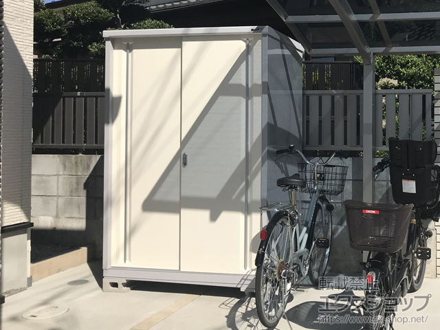 埼玉県所沢市のの物置・屋外倉庫、サイクルポート・駐輪場 シンプリー 一般型 1320×905×1903 MJX-139Ｅ-P-FW 施工例