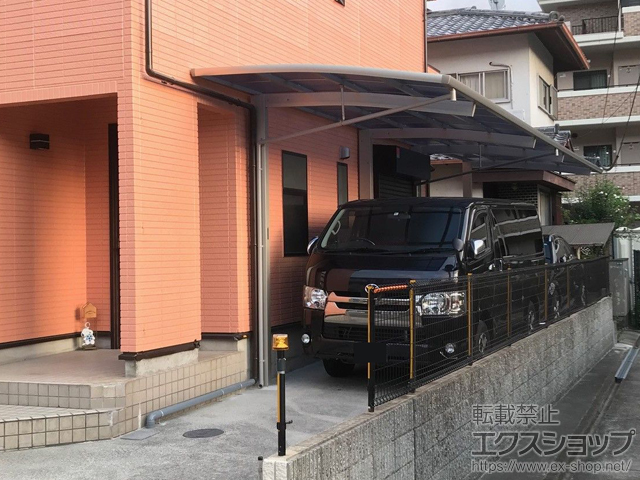 大阪府池田市ののカーポート レイナポートREグラン 縦連棟 前下がり積雪〜20cm対応 施工例