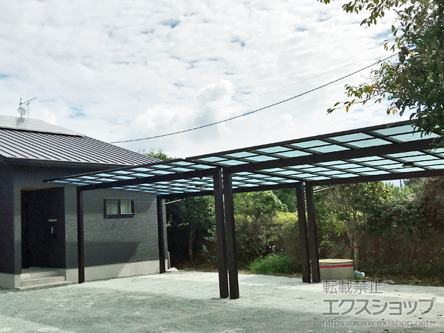 熊本県山鹿市ののカーポート エフルージュ ツイン 積雪〜20cm対応 施工例