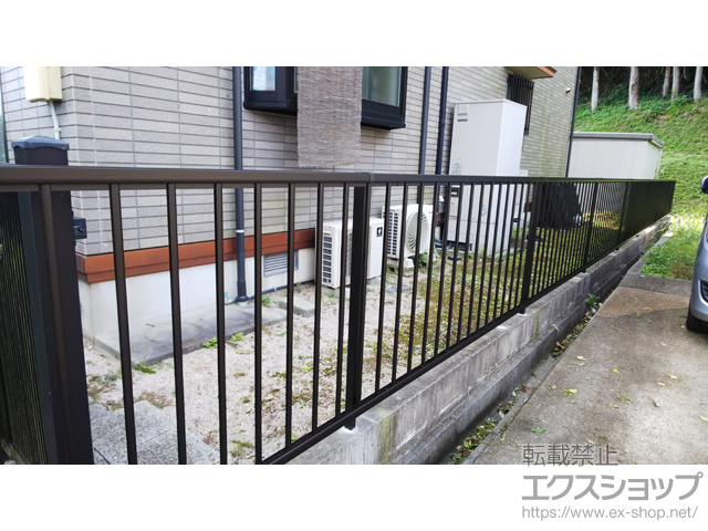 島根県松江市ののフェンス・柵 ミエッタフェンス 防犯たて格子タイプ 自由柱施工 施工例