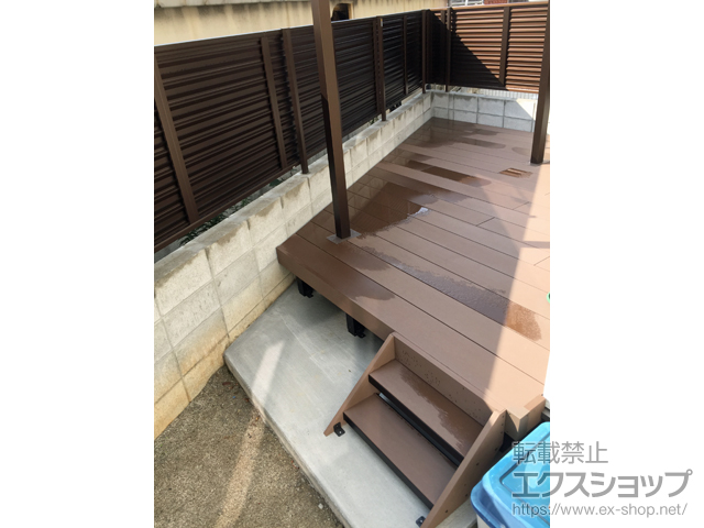 福岡県北九州市ののフェンス・柵 ミエーネフェンス 目隠しルーバータイプ 自由柱施工 施工例