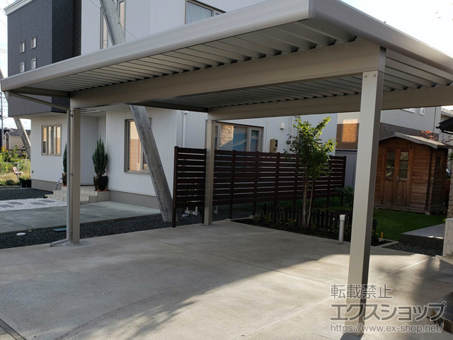 岩手県紫波郡矢巾町ののカーポート ジーポートneo Aタイプ 2台用 角柱4本仕様 積雪〜100cm対応 施工例