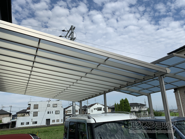 奈良県橿原市ののテラス屋根 ソラリア F型 ビッグサイズ 連棟 積雪〜20cm対応 施工例