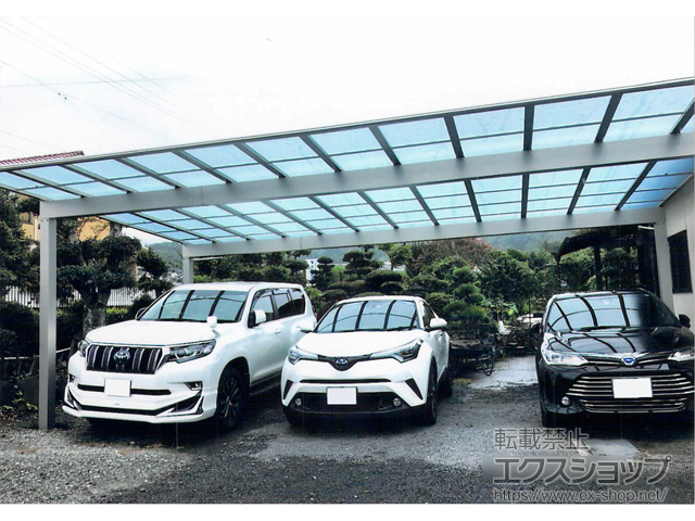 大分県豊後大野市ののカーポート エフルージュ トリプル 積雪〜20cm対応 施工例