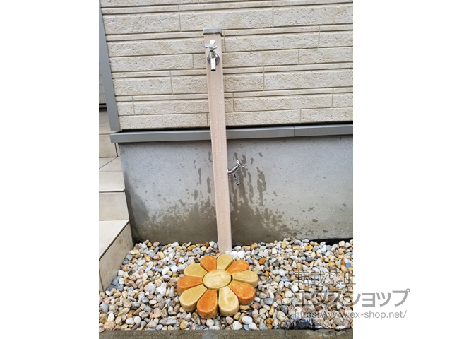 埼玉県越谷市のの立水栓・ガーデンシンク スプレスタンド60 左右仕様 蛇口2個セット 施工例