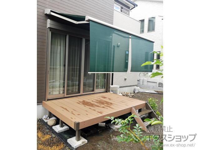 神奈川県南足柄市のLIXIL リクシル（トステム）のオーニング・日よけ 彩風 あやかぜ CR型 電動式 スクリーン付タイプ 施工例