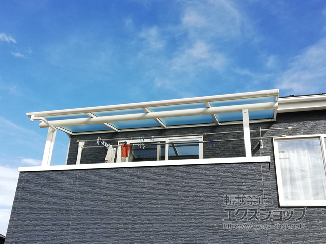 千葉県松戸市ののバルコニー・ベランダ屋根 ヴェクターテラス F型 屋根タイプ 単体 積雪〜20cm対応 施工例