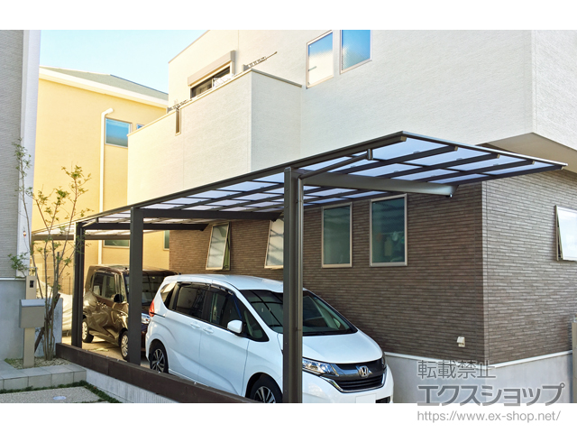 愛知県名古屋市ののカーポート ネスカＦ (フラットスタイル) 縦連棟 積雪〜20cm対応 施工例