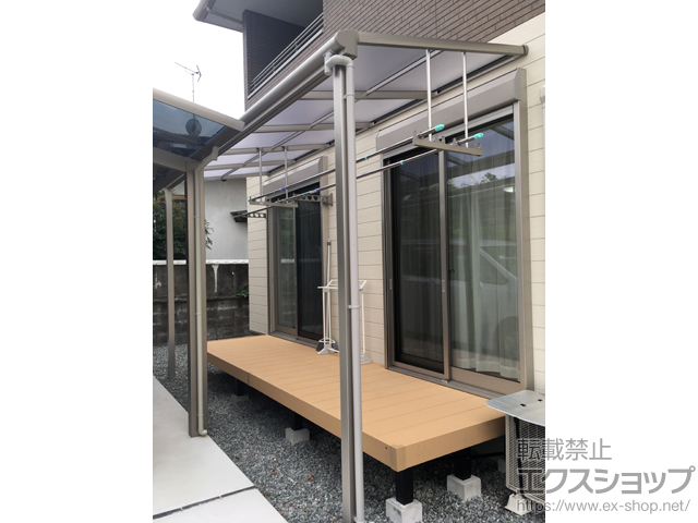 福岡県遠賀郡岡垣町ののテラス屋根 ヴェクターテラス F型 テラスタイプ 単体 積雪〜20cm対応 施工例
