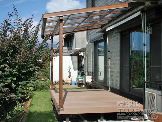 山梨県山梨市ののテラス屋根 シュエット テラスタイプ 単体 積雪〜20cm対応 施工例