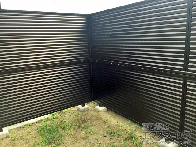 新潟県胎内市ののフェンス・柵 ミエーネフェンス 目隠しルーバー 2段支柱施工 施工例