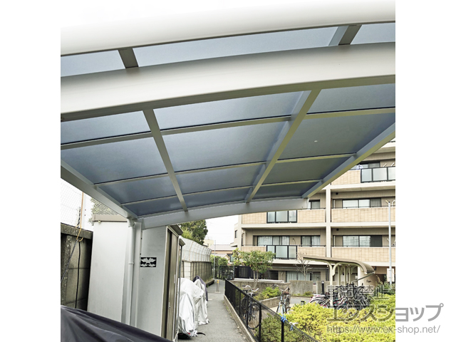 東京都江戸川区ののサイクルポート・駐輪場 ネスカRミニ (ラウンドスタイル) 積雪〜20cm対応 施工例