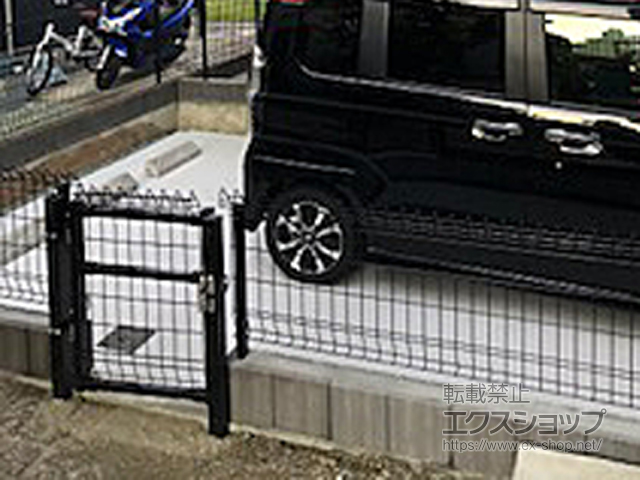 宮城県名取市のの門扉 メッシュフェンスG10 門扉 片開き 柱使用 施工例