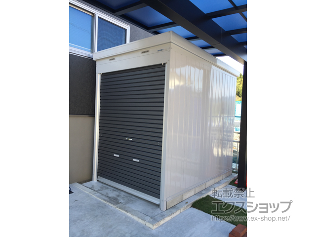 愛知県豊川市のの物置・屋外倉庫 バイク保管庫 土間タイプ 一般型（FXN-1726H） FXN-1726H-UG 施工例