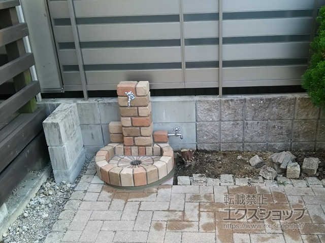 愛知県尾張旭市のの立水栓・ガーデンシンク 立水栓ユニット サークルタイプ 施工例
