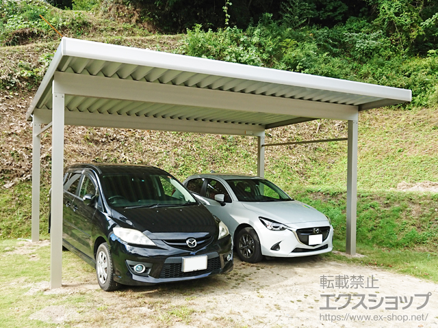 島根県雲南市ののカーポート ジーポートneo Aタイプ 2台用 角柱4本柱 積雪〜100cm対応 施工例