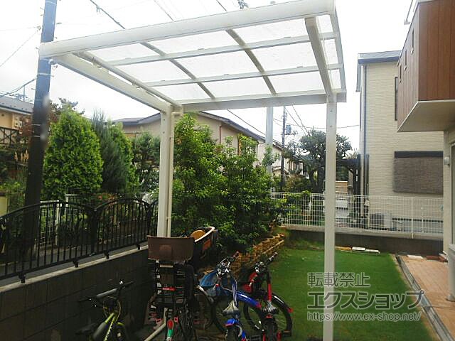 埼玉県入間郡三芳町ののサイクルポート・駐輪場 フーゴAミニ (アーチスタイル) 積雪〜20cm対応 施工例