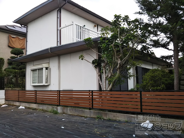 神奈川県横浜市ののフェンス・柵 モクアルフェンス 横板タイプ 自由柱施工 施工例