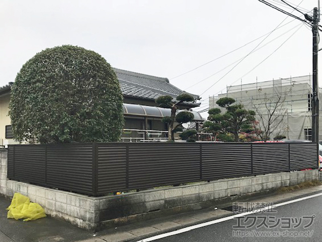愛知県あま市ののフェンス・柵 ミエーネフェンス 目隠しルーバータイプ 自由柱施工 施工例
