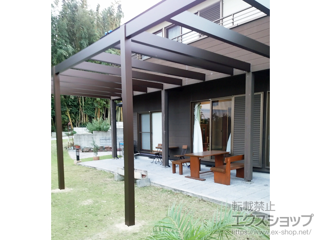 愛知県知多市ののテラス屋根 リレーリア パーゴラ 連棟 積雪〜20cm対応 施工例