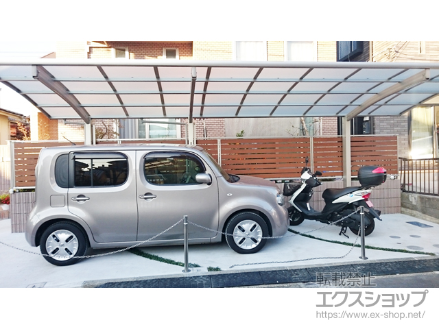 神奈川県横浜市ののカーポート レイナポートグラン 延長　積雪〜20cm対応 ※柱3本仕様 施工例