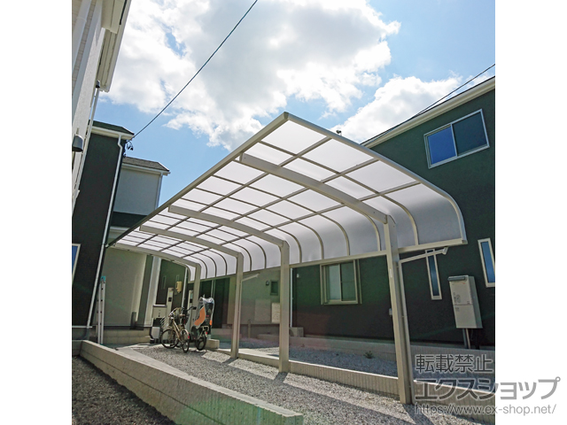静岡県静岡市ののカーポート プレシオスポート アルファ 縦連棟 積雪〜20cm対応 施工例