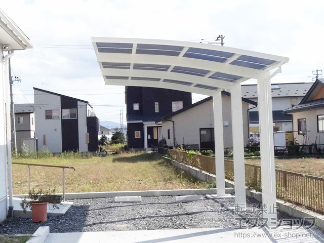 青森県八戸市ののカーポート レイナポートグラン50 積雪〜50cm対応*柱3本仕様 施工例