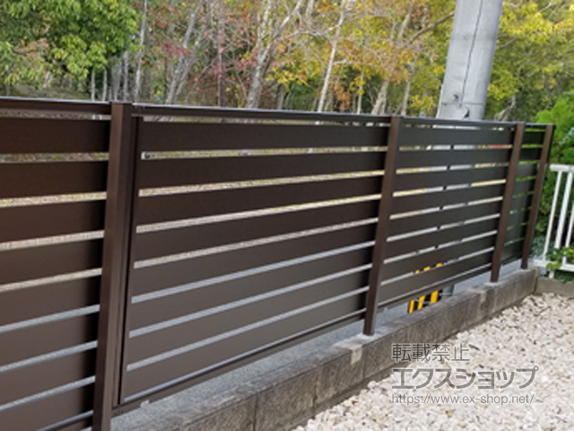 兵庫県三田市のの門扉 シンプレオ門扉1型 横格子 片開き 門柱使用 施工例