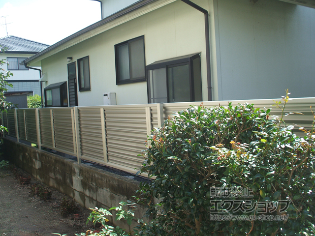 岡山県岡山市ののフェンス・柵 ミエーネフェンス 目隠しルーバータイプ 自由柱施工 施工例