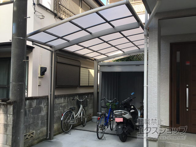 埼玉県草加市ののカーポート ネスカR (ラウンドスタイル) 積雪〜20cm対応 施工例