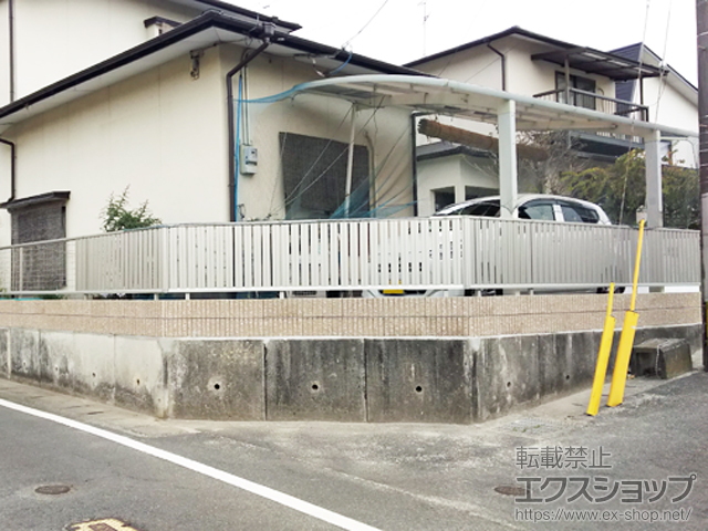 熊本県熊本市ののフェンス・柵 シンプレオフェンスST1型 縦スリット 自由柱施工【A】 施工例