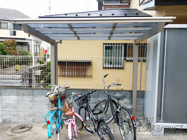 神奈川県横浜市ののサイクルポート・駐輪場 フーゴFミニ (フラットスタイル) 積雪〜20cm対応 施工例