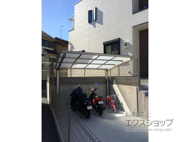 京都府長岡京市ののサイクルポート・駐輪場 ネスカRミニ (ラウンドスタイル) 積雪〜20cm対応 施工例