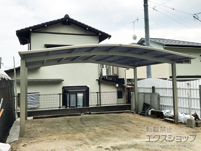 福岡県大野城市ののカーポート ネスカR (ラウンドスタイル) ワイド 積雪〜20cm対応 施工例
