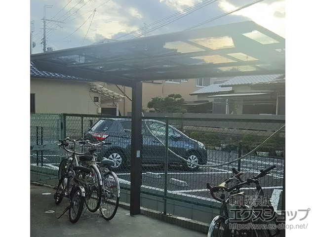 大阪府茨木市ののサイクルポート・駐輪場 ネスカFミニ (フラットスタイル) 積雪〜20cm対応 施工例