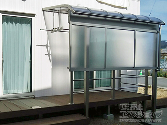 兵庫県豊岡市ののテラス屋根 ヴェクターテラス R型 3000 テラスタイプ 単体 積雪〜100cm対応 施工例