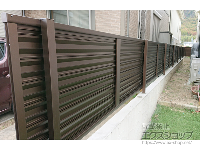 兵庫県神戸市ののフェンス・柵 ミエーネフェンス 目隠しルーバー 自由柱施工 施工例