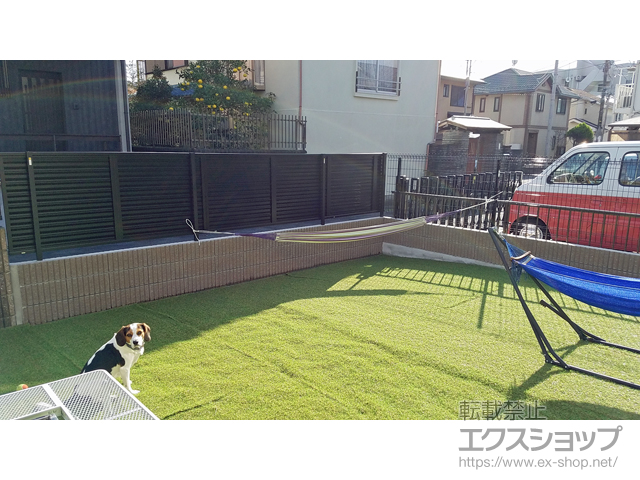 神奈川県小田原市ののフェンス・柵 ミエーネフェンス 目隠しルーバータイプ 自由柱施工 施工例