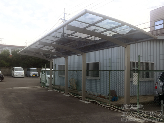 大阪府羽曳野市ののカーポート プレシオスポート 縦連棟 積雪〜20cm対応 施工例