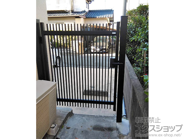 福岡県北九州市のの門扉 有磯 ありそ 1型 片開き 門柱75角タイプ 施工例