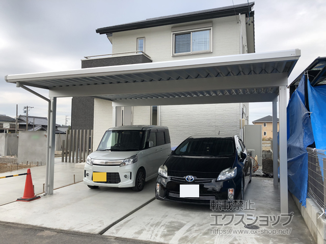 Qoo　カーズ三台 三重県亀山市の三協アルミカーポート施工例(G-1SS 積雪～50cm