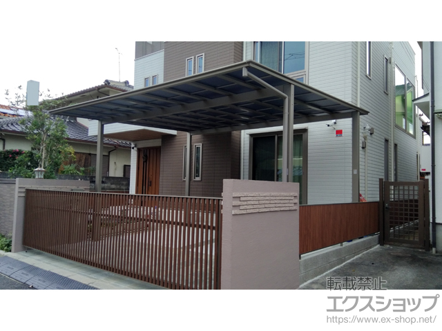 広島県広島市ののカーポート ネスカF (フラットスタイル) ワイド 積雪〜20cm対応 施工例