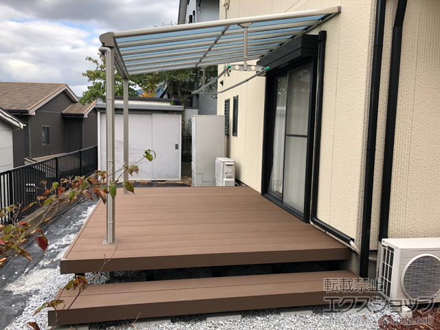 福岡県糟屋郡宇美町ののテラス屋根 ヴェクターテラス F型 テラスタイプ 単体 積雪〜20cm対応 施工例