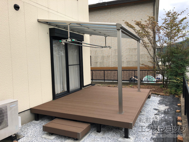 福岡県糟屋郡宇美町ののウッドデッキ リウッドデッキ 200＋段床セット　片側面タイプ　1段 施工例