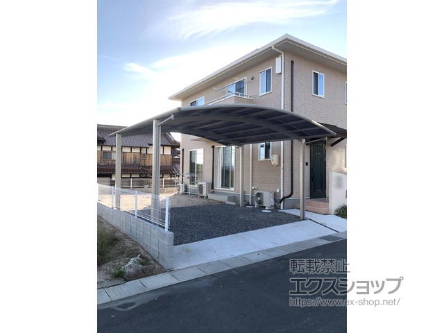 広島県東広島市ののカーポート プレシオスポート ワイド 積雪〜20cm対応 施工例