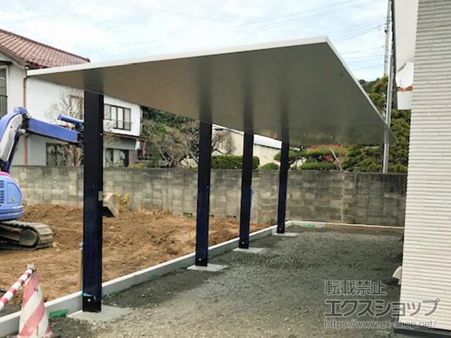 福島県石川郡古殿町ののカーポート カーポートSC 縦連棟 積雪20cm 施工例