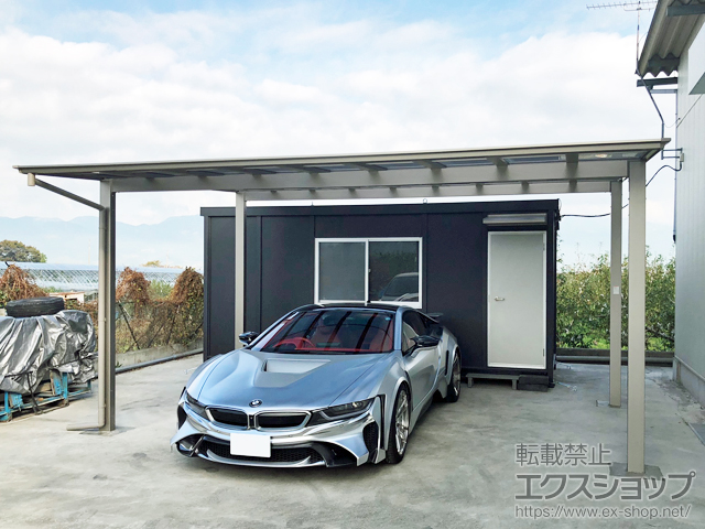 山梨県笛吹市ののカーポート ソリッドポート ワイド 積雪〜20cm対応 施工例