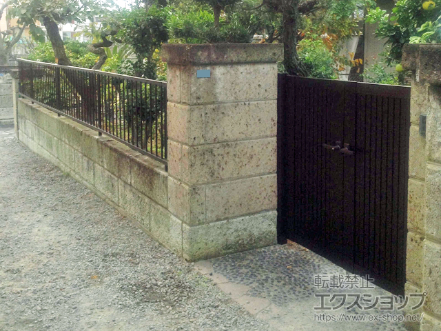 大阪府羽曳野市ののフェンス・柵 ミエッタフェンス 防犯たて格子タイプ 自由柱施工 施工例