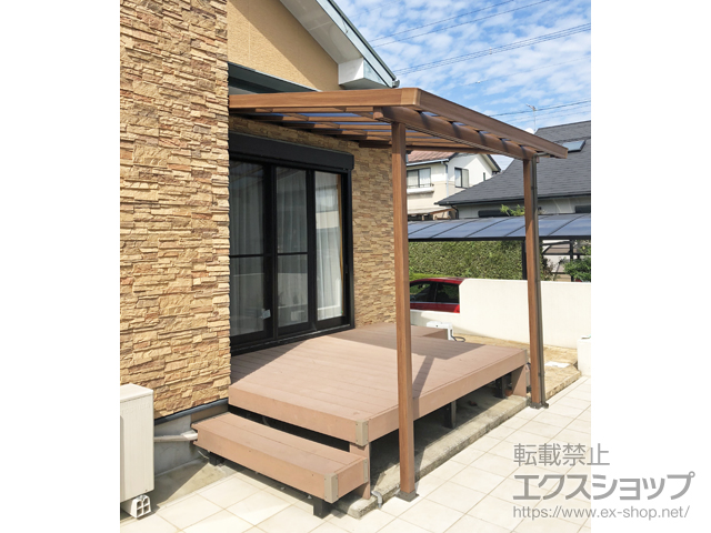 福岡県行橋市ののテラス屋根 シュエット テラスタイプ 単体 積雪〜20cm対応 施工例